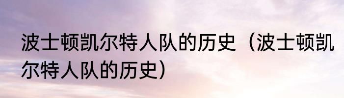 波士顿凯尔特人队的历史（波士顿凯尔特人队的历史）