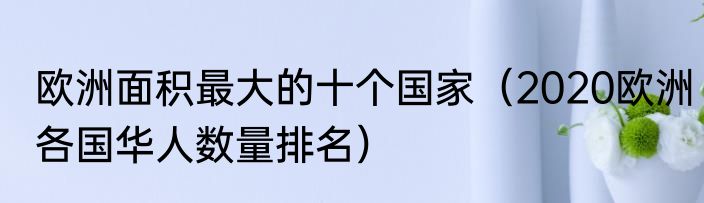 欧洲面积最大的十个国家（2020欧洲各国华人数量排名）