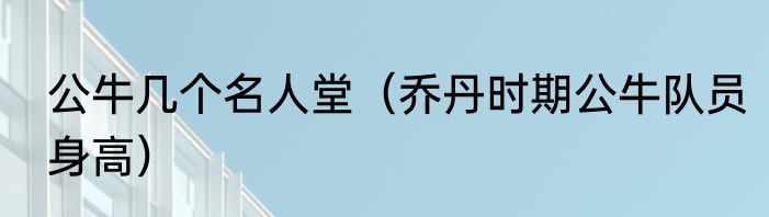 公牛几个名人堂（乔丹时期公牛队员身高）