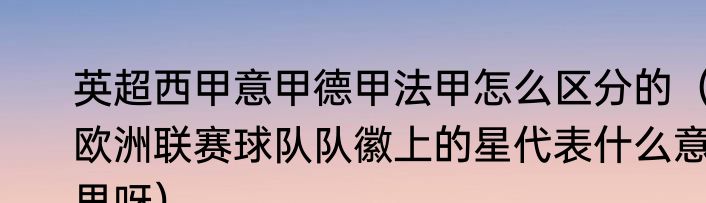 英超西甲意甲德甲法甲怎么区分的（欧洲联赛球队队徽上的星代表什么意思呀）