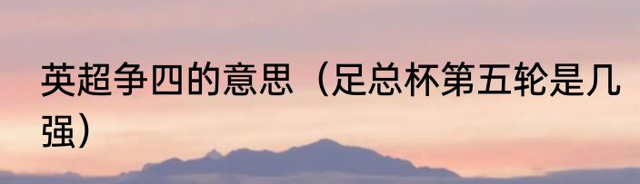 英超争四的意思（足总杯第五轮是几强）