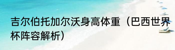 吉尔伯托加尔沃身高体重（巴西世界杯阵容解析）
