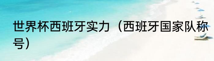 世界杯西班牙实力（西班牙国家队称号）