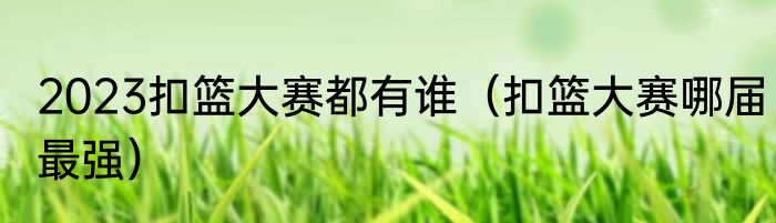 2023扣篮大赛都有谁（扣篮大赛哪届最强）