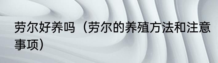 劳尔好养吗（劳尔的养殖方法和注意事项）
