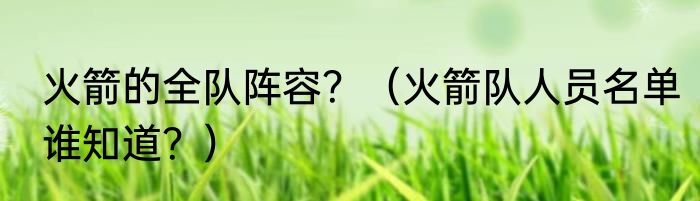 火箭的全队阵容？（火箭队人员名单谁知道？）