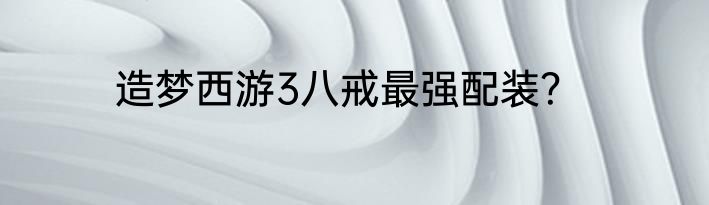 造梦西游3八戒最强配装？
