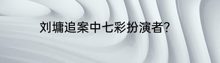 刘墉追案中七彩扮演者？