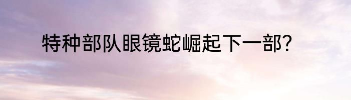 特种部队眼镜蛇崛起下一部？