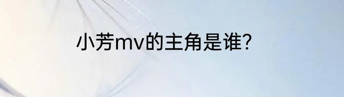 小芳mv的主角是谁？