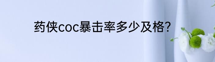 药侠coc暴击率多少及格？