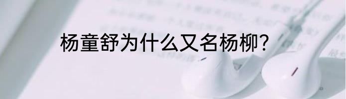 杨童舒为什么又名杨柳？