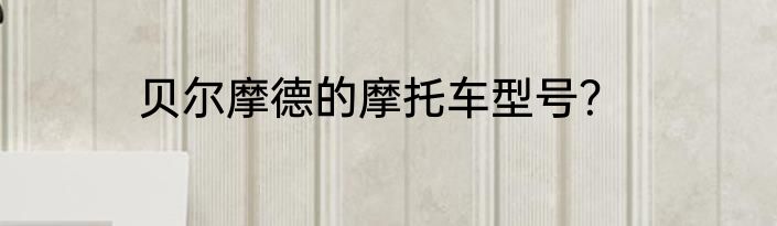 贝尔摩德的摩托车型号？