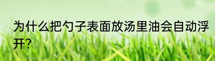 为什么把勺子表面放汤里油会自动浮开？