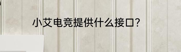 小艾电竞提供什么接口？