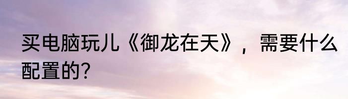 买电脑玩儿《御龙在天》，需要什么配置的？