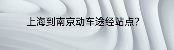 上海到南京动车途经站点？