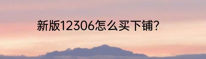 新版12306怎么买下铺？