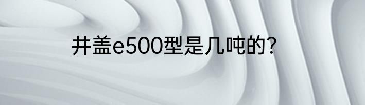 井盖e500型是几吨的？