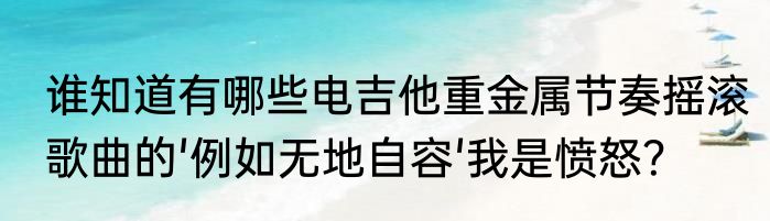 谁知道有哪些电吉他重金属节奏摇滚歌曲的'例如无地自容'我是愤怒？