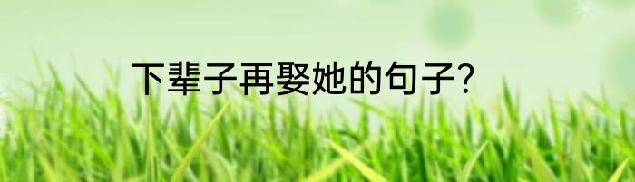 下辈子再娶她的句子？