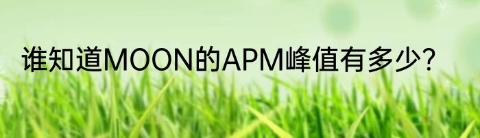 谁知道MOON的APM峰值有多少？