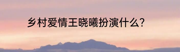 乡村爱情王晓曦扮演什么？