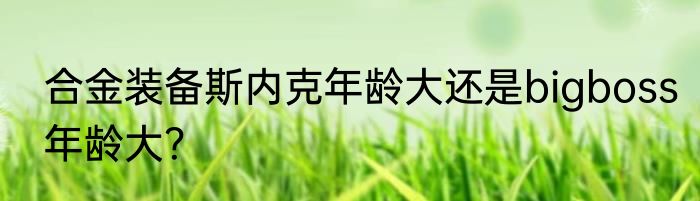 合金装备斯内克年龄大还是bigboss年龄大？