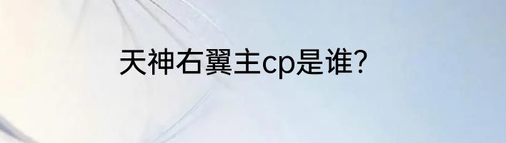 天神右翼主cp是谁？