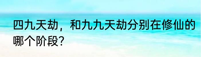 四九天劫，和九九天劫分别在修仙的哪个阶段？