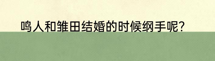鸣人和雏田结婚的时候纲手呢？