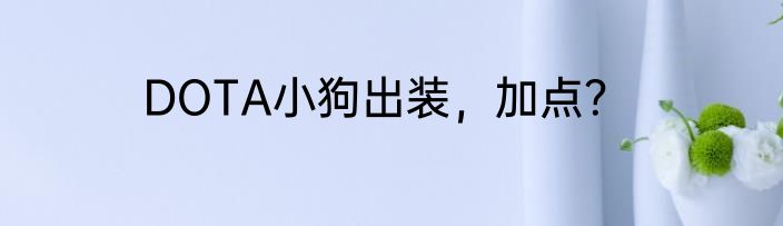 DOTA小狗出装，加点？