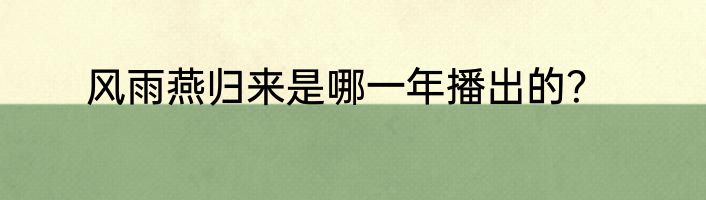 风雨燕归来是哪一年播出的？
