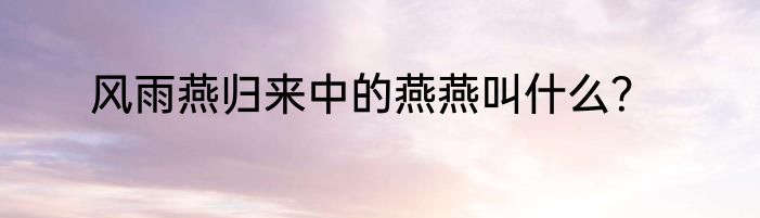 风雨燕归来中的燕燕叫什么？