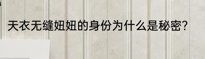 天衣无缝妞妞的身份为什么是秘密？