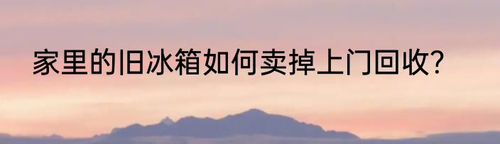 家里的旧冰箱如何卖掉上门回收？