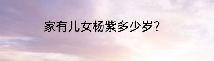 家有儿女杨紫多少岁？