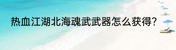 热血江湖北海魂武武器怎么获得？