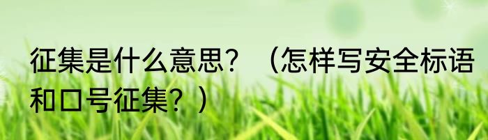 征集是什么意思？（怎样写安全标语和口号征集？）