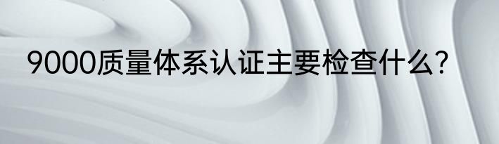 9000质量体系认证主要检查什么？