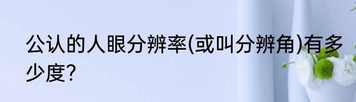 公认的人眼分辨率(或叫分辨角)有多少度？