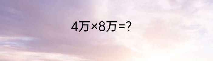 4万×8万=？
