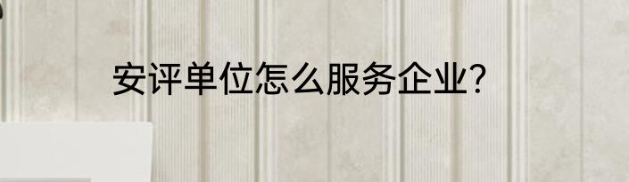 安评单位怎么服务企业？