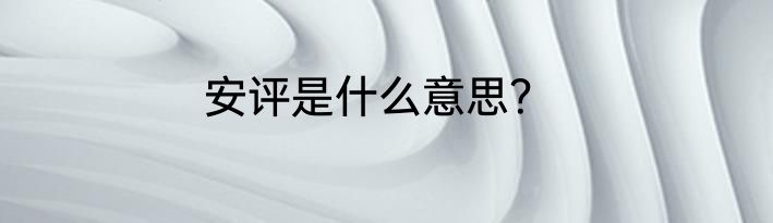 安评是什么意思？