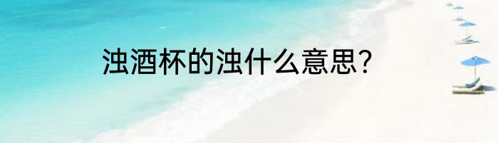 浊酒杯的浊什么意思？