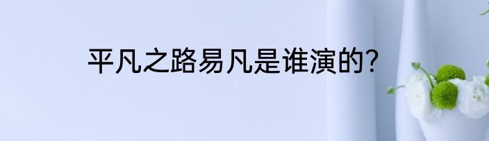 平凡之路易凡是谁演的？