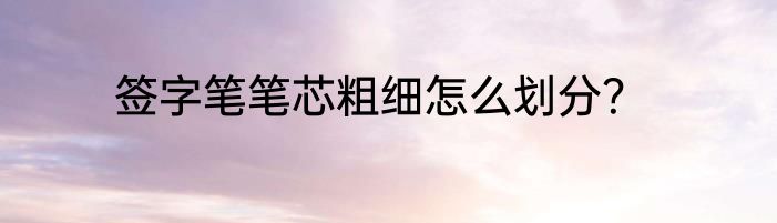 签字笔笔芯粗细怎么划分？