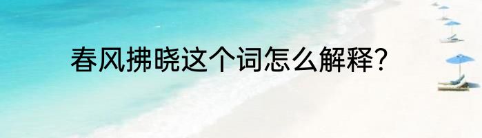 春风拂晓这个词怎么解释？