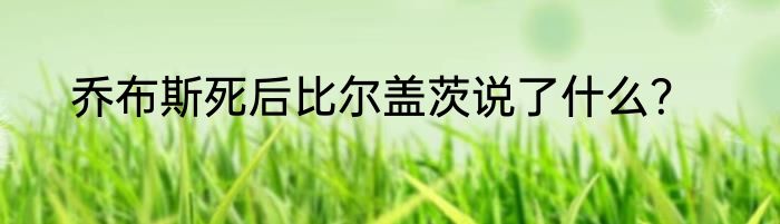乔布斯死后比尔盖茨说了什么？