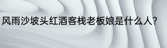 风雨沙坡头红酒客栈老板娘是什么人？